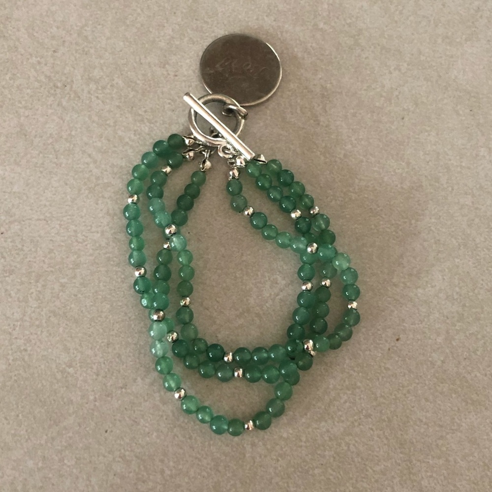 🛑FINAL PRICE🛑 Green and Silver Beaded Bracelet